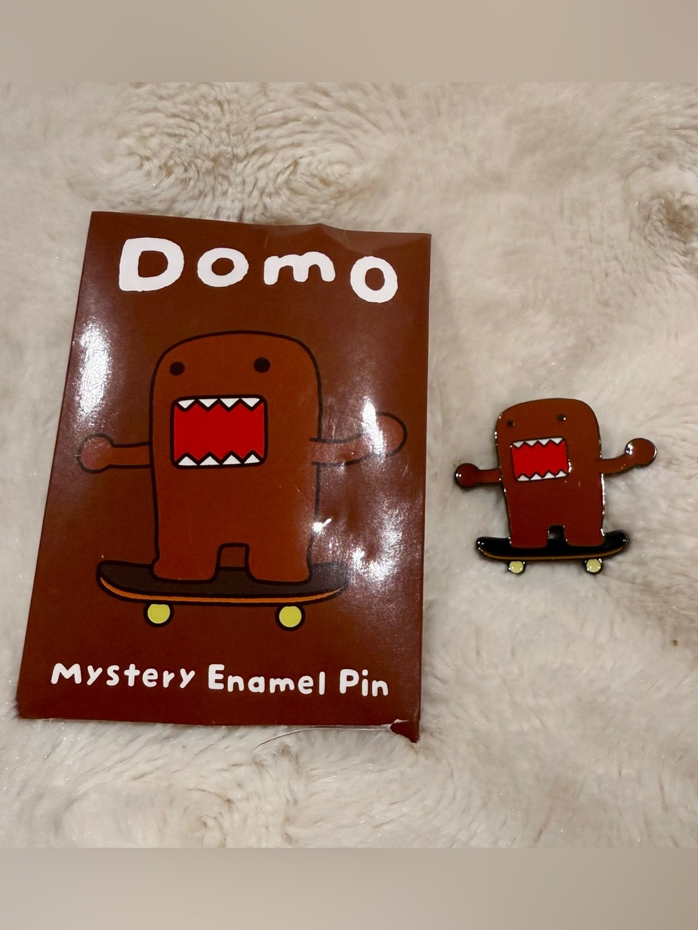 Domo Poses Blind Enamel Pin